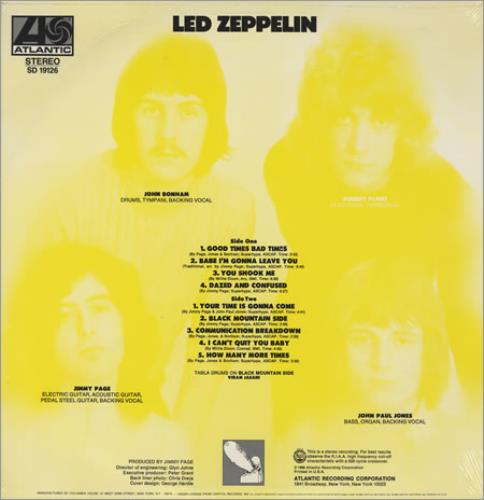 Led Zeppelin Led Zeppelin - Yellow Sleeve - Sealed US vinyl LP